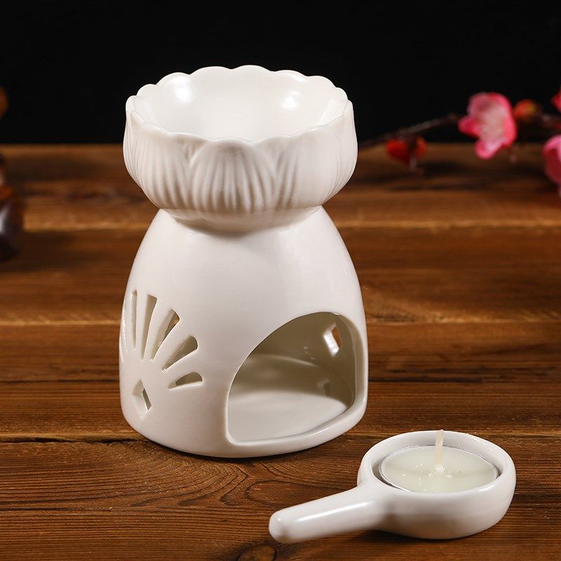 速发精油灯炉薰灯复古陶瓷香薰炉室内客厅香熏香卧室防干烧扇形