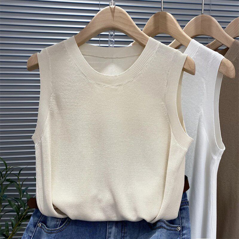 速发薄款针织无袖背心内搭吊带打底衫配裙子的上衣
