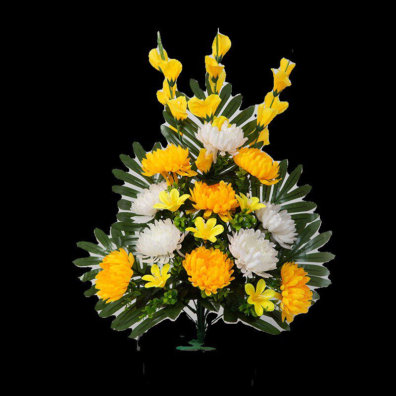 速发上坟扫墓地碑前绢花假花清明节祭祀花塑料仿真菊花束摆放盆花