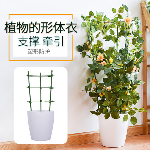 速发爬子架庭院月外架藤园艺盘户季家用包塑钢管种植箱固定支撑杆