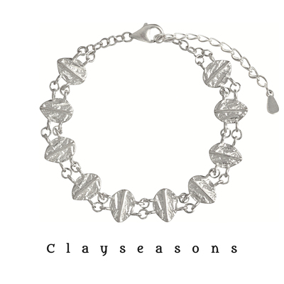 Clayseasons排列叶片手链原创小众设计感度假风慵懒手工肌理精致