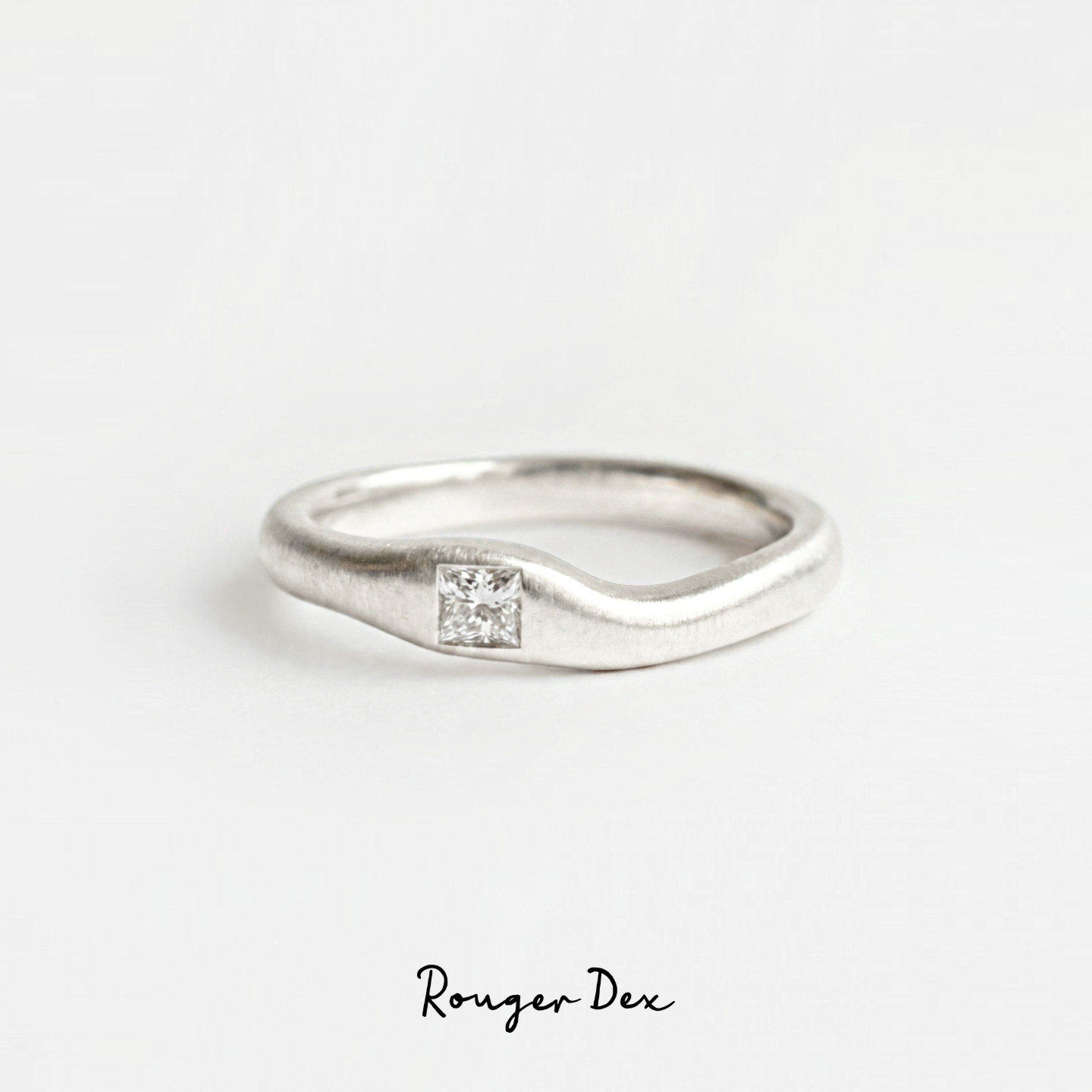 Rouger Dex 手工简约波浪素圈戒指 925银叠戴复古时尚百搭高级感