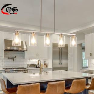 工业复古吊灯长乡村工风业方形NZX铁艺客餐厅厅爆款 EBAY