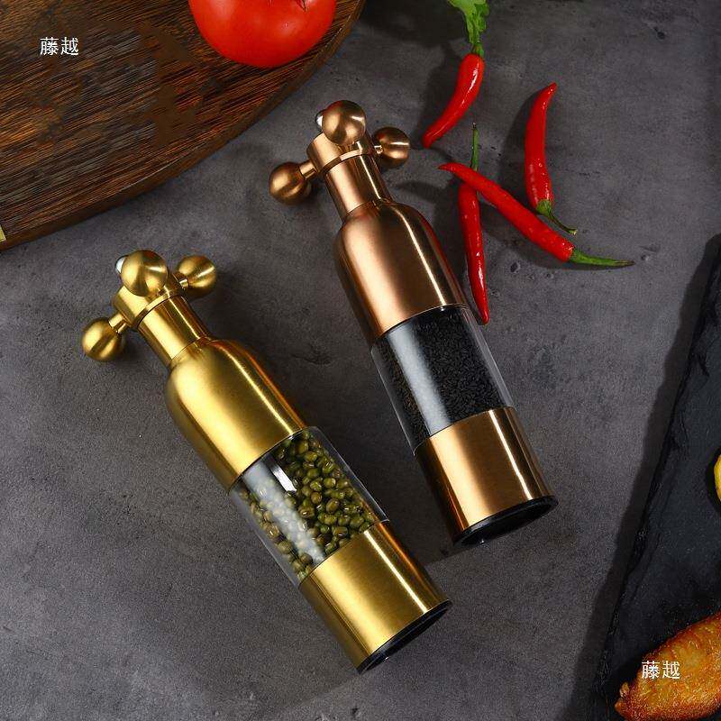 家商用用30手动研PAE磨器黑胡椒粒花椒芝麻盐胡椒调味4罐不锈海钢