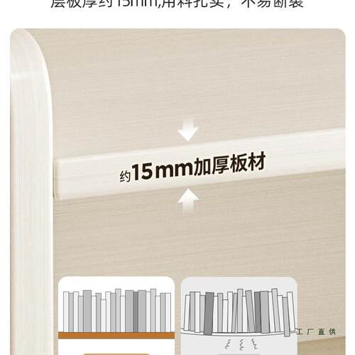 实木书一体靠架墙GEK落地置物多架家用儿童收纳柜物柜子学生储层