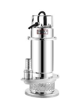 304水锈钢3潜水泵耐腐蚀耐酸碱220v80v化工泵污水泵抽UPE泵高扬不