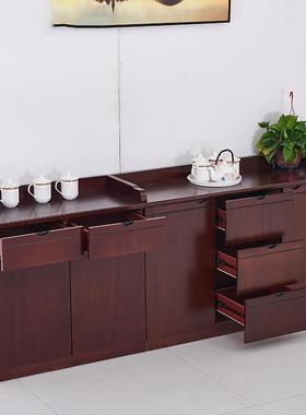 多厂物家简约茶水柜贴实木皮餐边柜功能储lq-46513收柜矮柜会议室