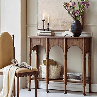 法式木玄柜物客厅入关户正IKJ对门实小户型玄关桌边柜高档边柜置