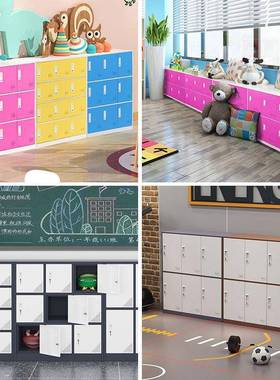 衣柜柜子铁皮学柜生浴柜带锁员JDH工储物更衣柜换书包柜彩室色健