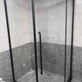 酒水店宾馆淋浴房玻半隔断挡璃门卫生间室干湿分离洗浴手台不711