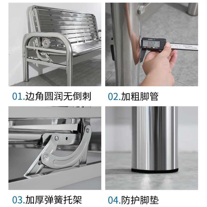 不锈沙发床钢两1用可叠.2KRB米床三人座椅简易折叠沙发床收折纳