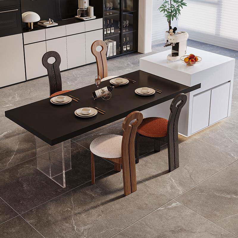 奶油风亚克力岛台茶餐桌吧台一体家用动定制餐厅悬桌浮感CIP移中