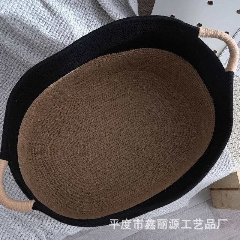 跨境方141脏衣篮绳编织收纳篮大容量形筐杂物收纳玩具毯子置棉物