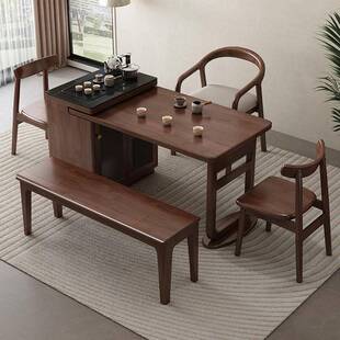 新中式实木岛台茶5桌书MFT桌一桌家用办公木网红202新款体烧原水