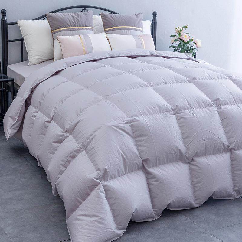 加贡密全棉80缎单层EKR不跑充绒羽绒被成壳自绒半品家居被套单件