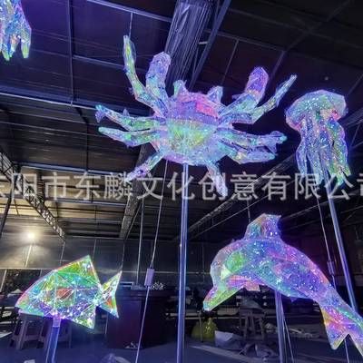 夏CZT季洋馆幻彩发陈光美海洋动物主题亮化工程落地创意海装饰摆