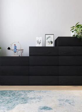 黑色柜家用卧室收纳五柜斗柜简约现物WQM代抽屉柜多层储客斗厅电