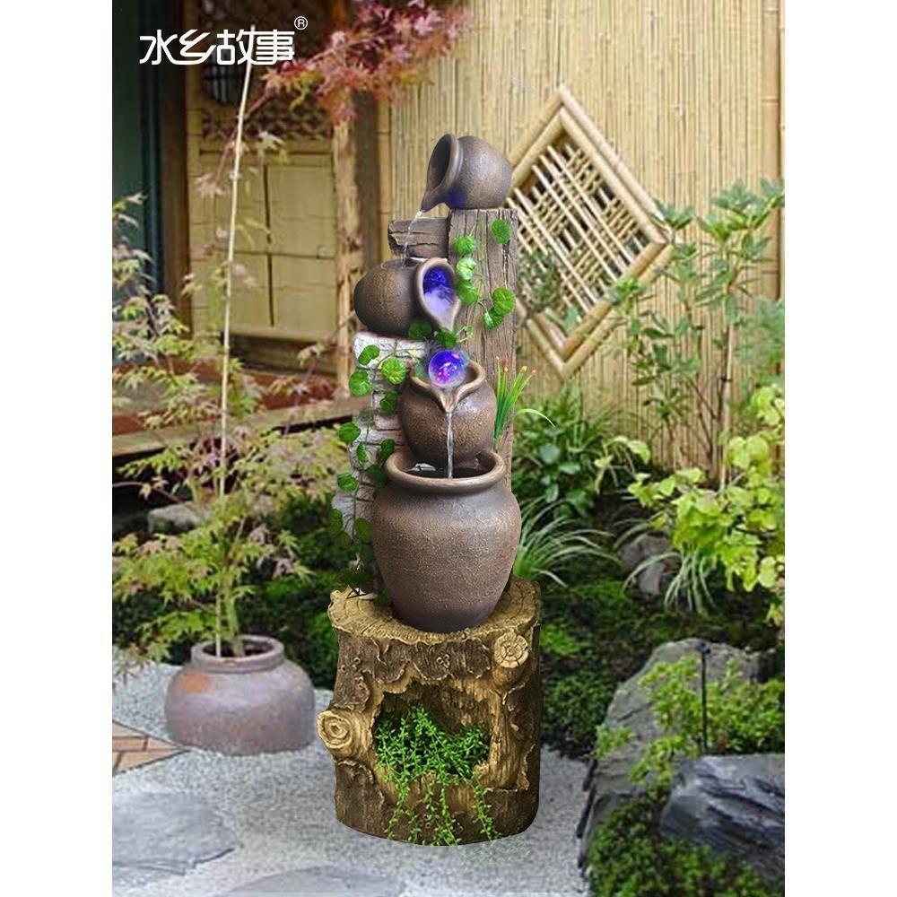 阳造台装饰落无品牌/泉地假山流鱼水喷庭院装饰景院内池景观摆件