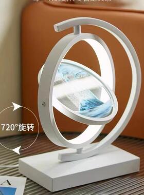 办HZF-LS03公桌面创意解压动态流沙画摆液件体沙漏艺术感饰客厅室