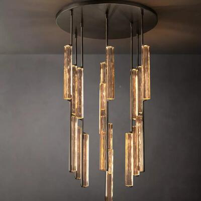 RH新款全铜美式轻出奢水晶复吊灯客餐厅设计师口款古艺术293大吊