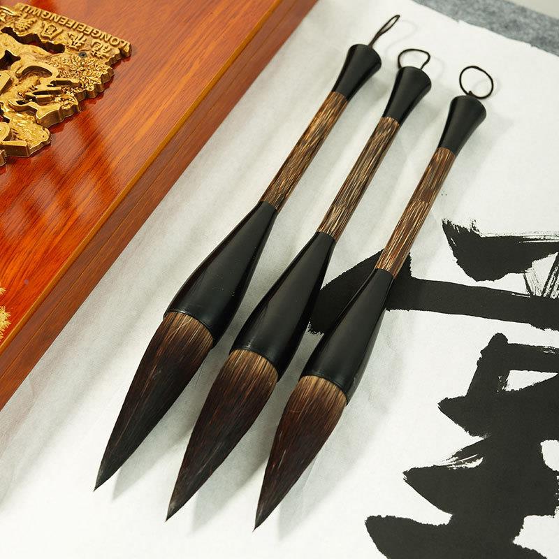 笔套装狼羊毫画山水国抓毛笔写大斗笔抓笔字中毫号小号毛斗笔套装