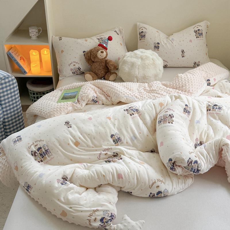 A类母婴针CP-NSH24织级棉卡通豆豆秋冬加厚季儿童大被豆纤维被芯