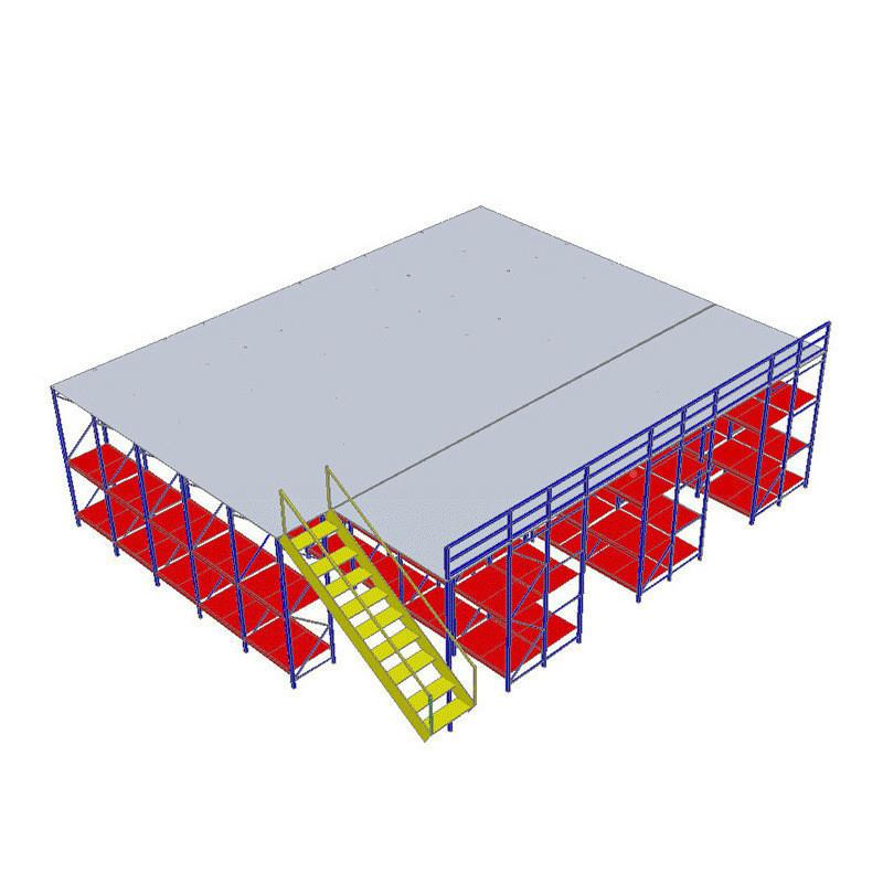 工厂搭二层隔层货物架工字楼钢阁建货架重型仓储台仓平库ZCN厂房