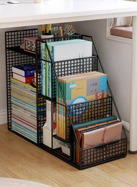 桌架书架置物落地书本收纳盒可移动57391带轮小推车绘儿童本简易