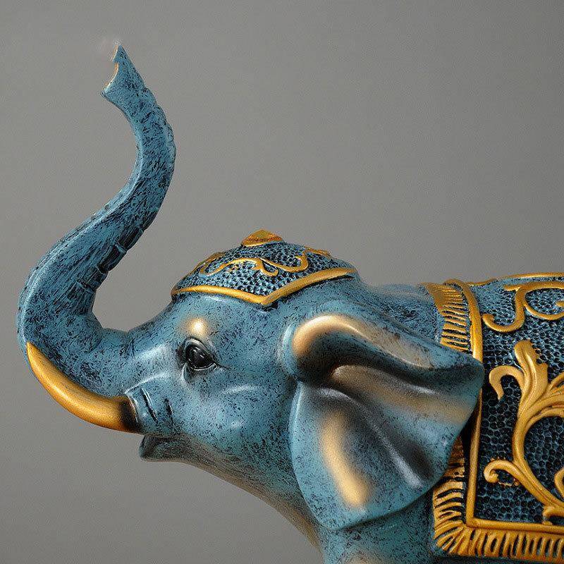 招财大象摆件一对高档意家居创玄关办公室HHH-06GH桌面柜酒客摆厅