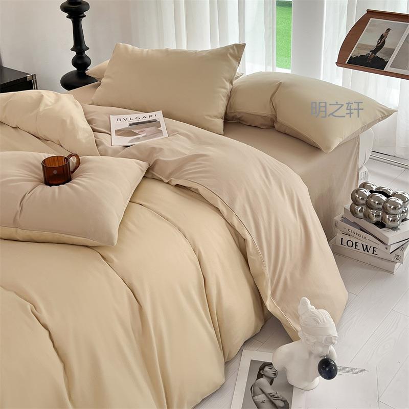 简约无品牌/全棉水洗棉被套生床上四件套学纯棉被套三床单被罩宿