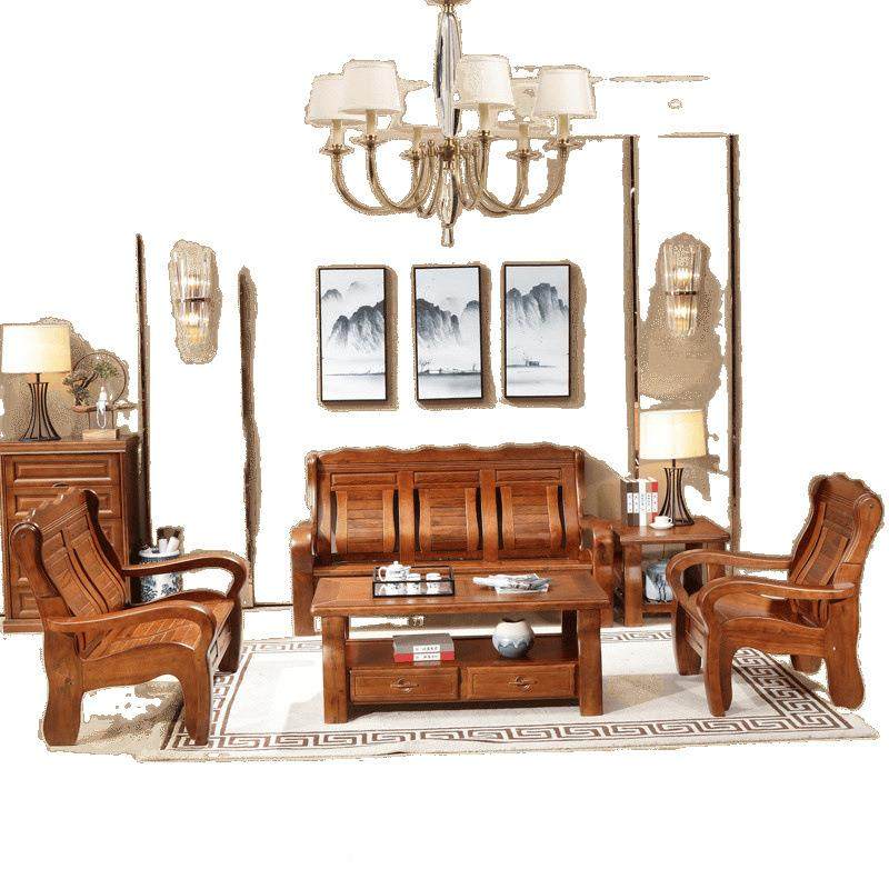 全实木沙发香樟木制现中户式代老人型客厅家具沙CZH发小组合