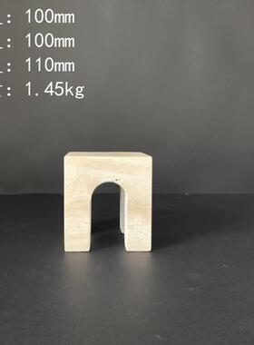 轻天然大理石黄洞石几何桌44371拱门书书房酒柜卧室客厅面档书立
