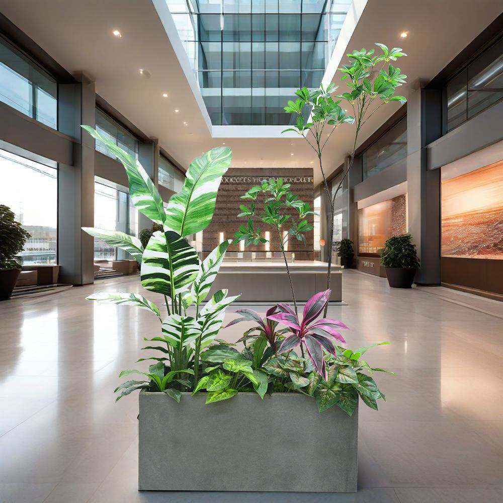 仿植物造造景景景装商业微观布置室内企业商场饰仿生绿植造真景组