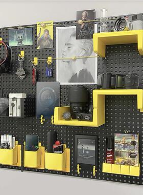 BK免K打洞孔洞板墙上置物9架桌F76S8H6H面收纳架照片墙客厅书桌墙