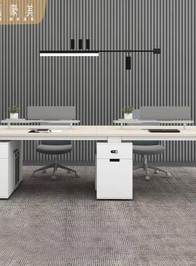 公办桌子员工组位合现职员桌简约代双人桌子办公KRS室白色办公桌