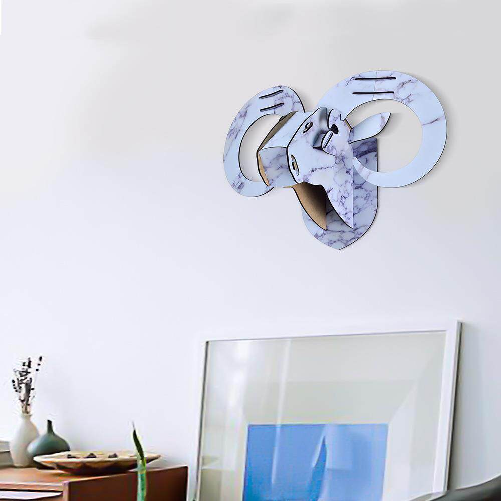 墙墙壁挂饰羊头墙WPP上装意饰品创饰墙挂木质工艺品