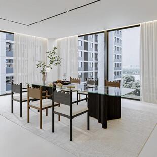 法式复厅古实木餐椅客家用中设计师软包扶手单人无品牌/椅网红古