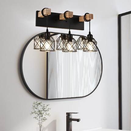 室内3复古工业风床头VSE壁灯餐厅吊酒店卧室木灯头墙面灯照明道灯