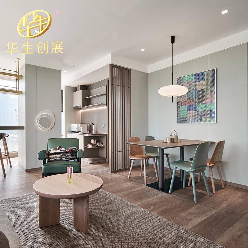 现代QKE简约式商务酒店式公寓成行政客房套床具家工程配套一站采