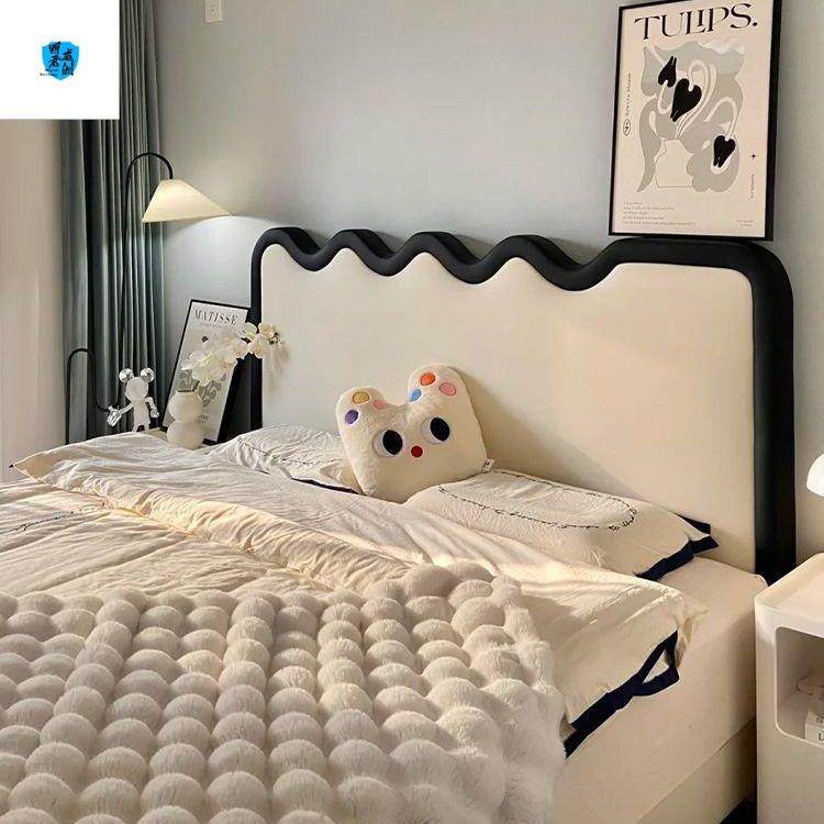 法复古涟波浪床.8米双人式床奶漪油风1KSQ卧室1.5米软靠储物家用,电子元器件市场,其它元器件,淘宝优惠券,粉丝福利购,淘宝优惠卷