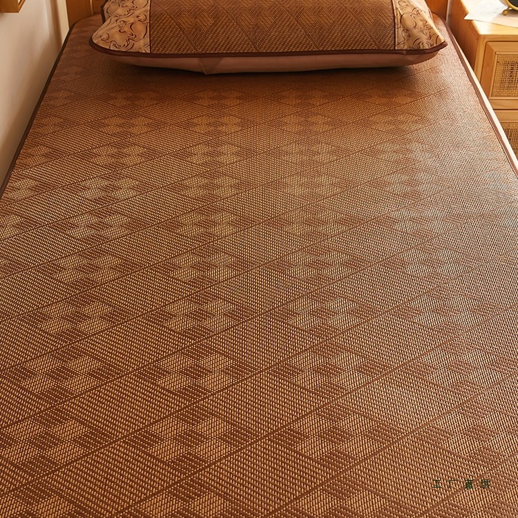 夏季凉席冰丝藤席家用双人床可折叠空调草席子新款春夏两用天然席