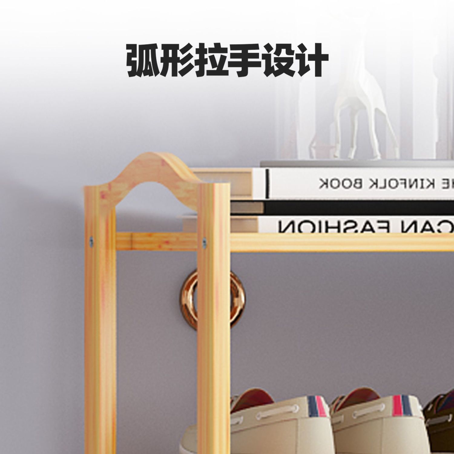 竹制鞋架子简易多层家用结实鞋柜门口组装防尘鞋架收纳置物架子