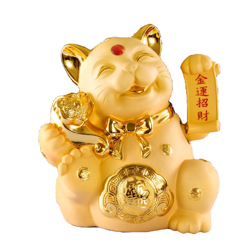 速发金色电动摇手招财猫摆件开业特大号发财猫家居客厅店铺收银台