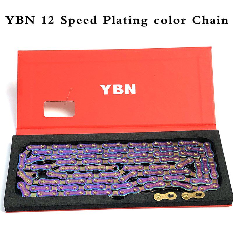 速发YB山地公路自行车链条10112速超轻镂空金色迷彩链条魔术扣
