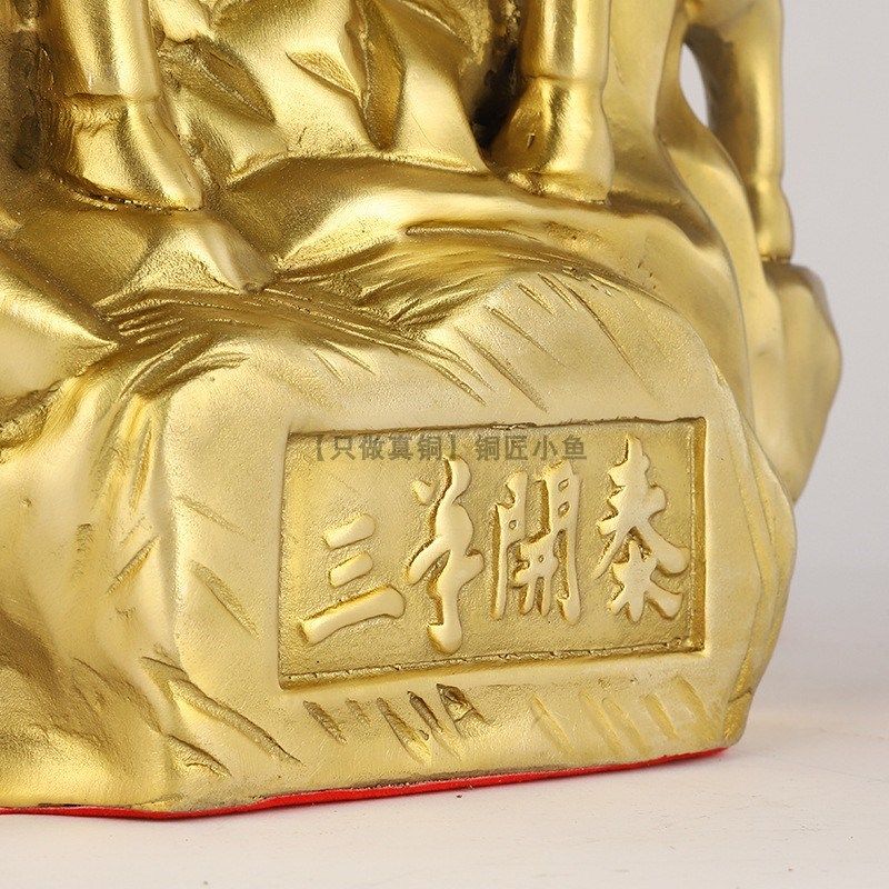 速发纯铜三羊开泰摆件大小号老板办公室桌面装饰品黄铜羊属相生肖