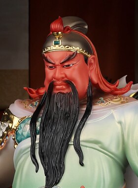 速发汉白玉关公摆件生意人关公神像供奉像立刀关二爷武财神关羽店