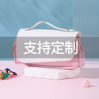 速发学生笔袋双层pu皮翻盖笔袋蒂立体式可爱铅笔盒