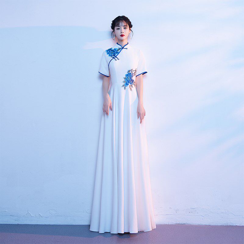 速发大合唱团演出服中国风古筝表演服成人舞台气质指挥主持朗诵