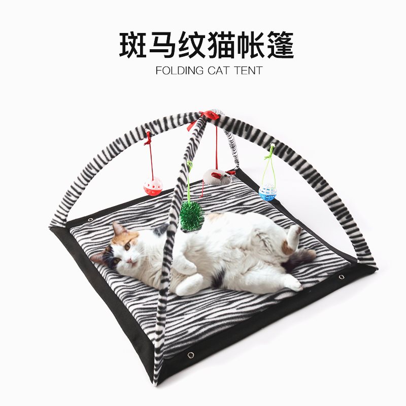 厂家直销新款虎纹斑马纹猫帐篷 宠物爬行玩耍帐篷