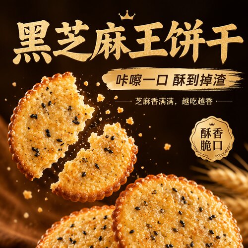老式黑芝麻王薄脆饼干儿时怀旧